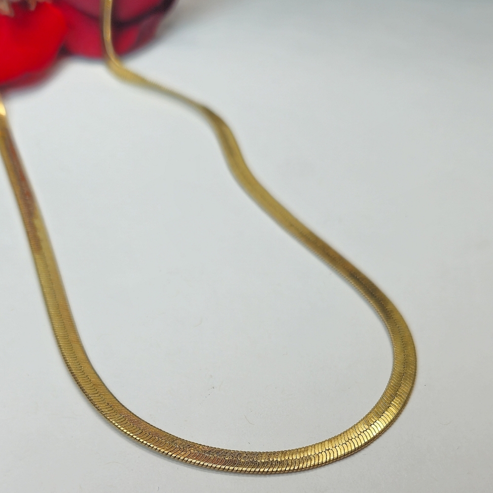 Vintage Gold Herringbone Necklace